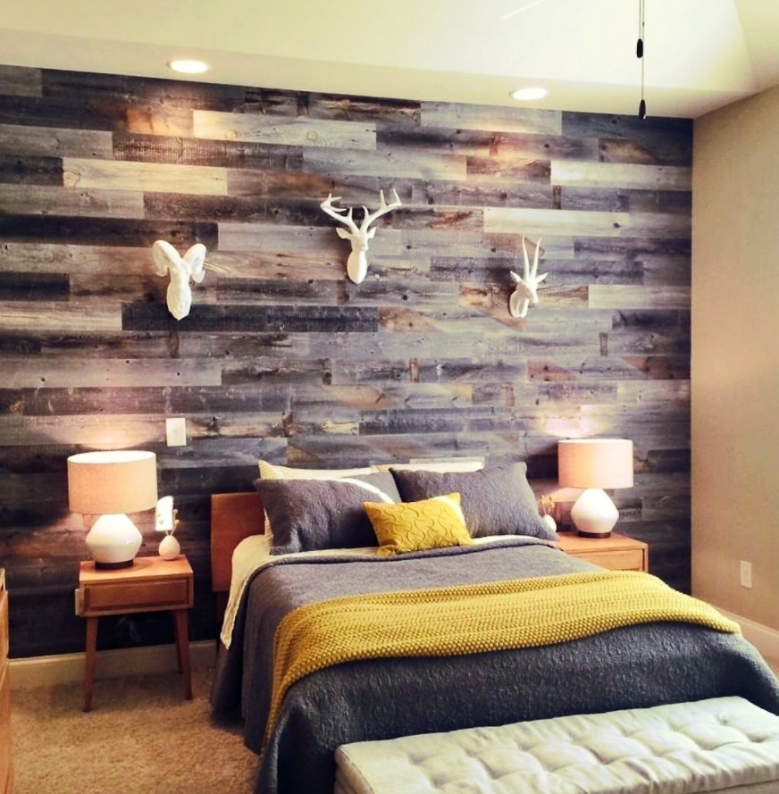 mur en bois chambre